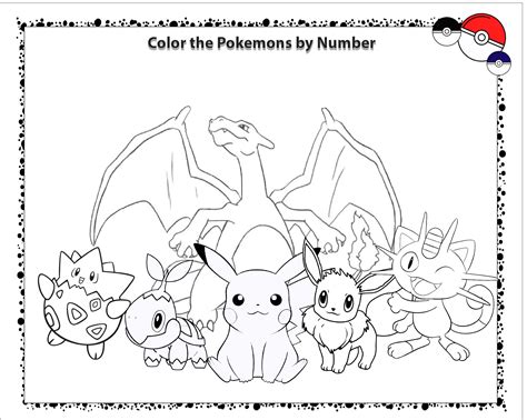 10 Exciting Pokemon Color by Number Coloring .